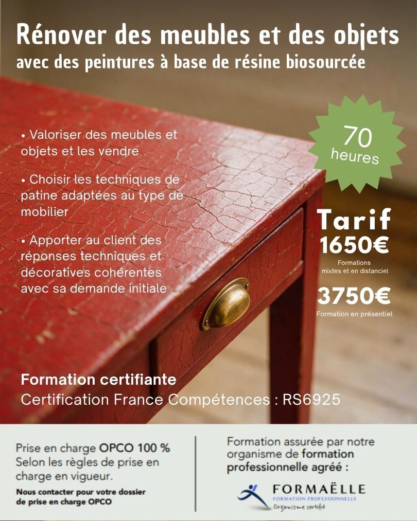 Rénover des meubles et des objets formation certifiante Formaëlle